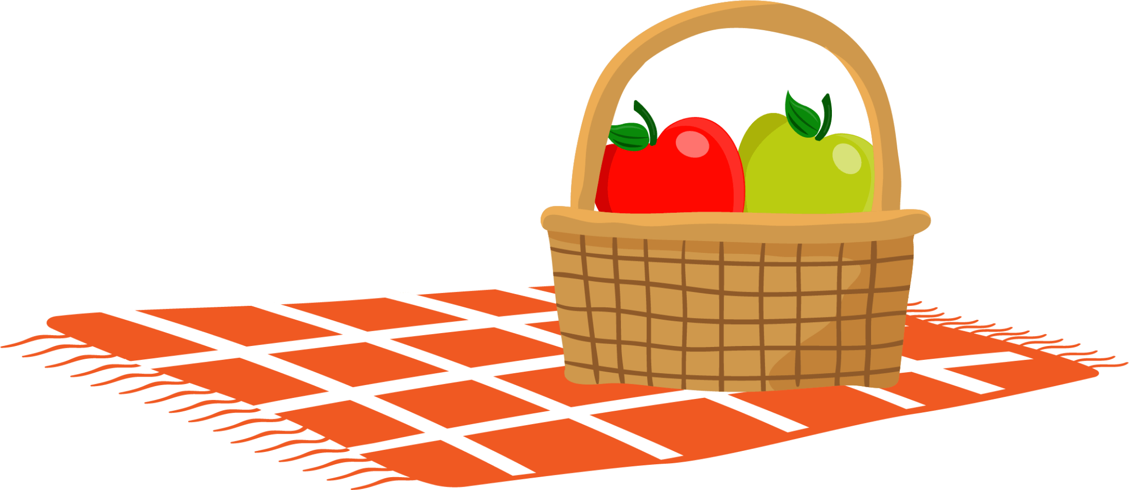 Picnic basket on a blanket