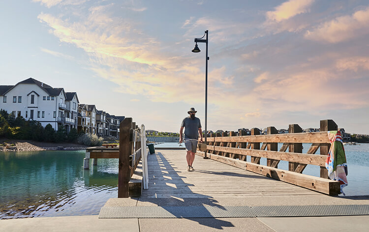 Fisherman on Mahogany boardwalk