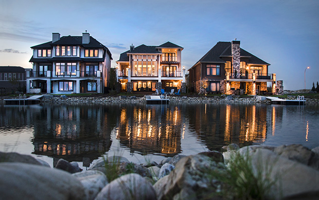 Rear view of Lakeside Mahogany homes