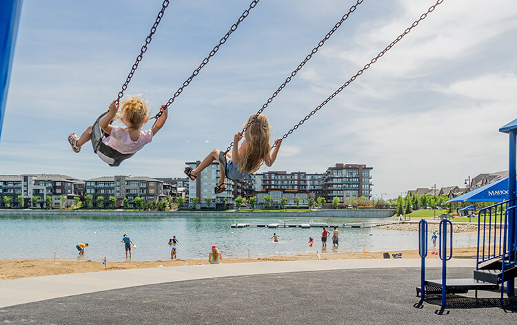 Kids on swing