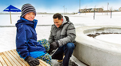 Residents love skating and playing hockey on Mahogany Lake